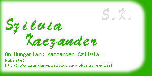 szilvia kaczander business card